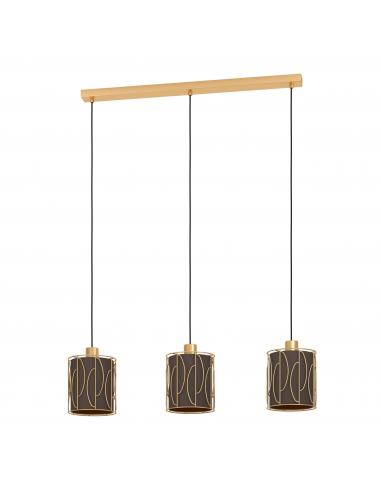 3-light hanging lamp golden textile - EGLO Corojal