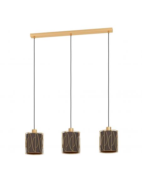 3-light hanging lamp golden textile - EGLO Corojal