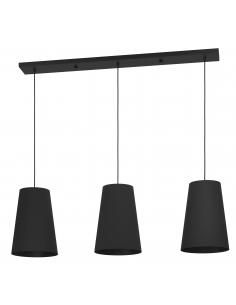 Lámpara colgante 3 luces textil negro - Eglo Petrosa