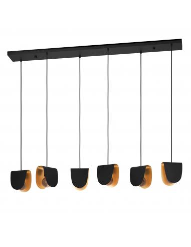 6-light pendant lamp black steel - EGLO Serenara