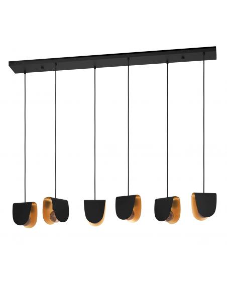 Lámpara colgante 6 luces acero negro - Eglo Serenara