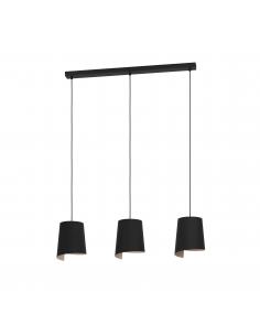 3-light hanging lamp black steel sand - EGLO Bolivia
