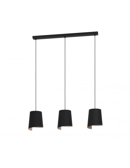3-light hanging lamp black steel sand - EGLO Bolivia