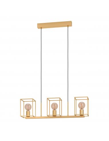 Lámpara colgante 3 luces acero dorado - Eglo Cumiole