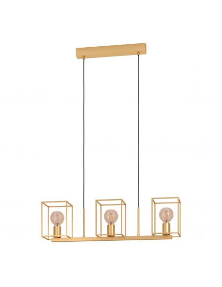 Lámpara colgante 3 luces acero dorado - Eglo Cumiole