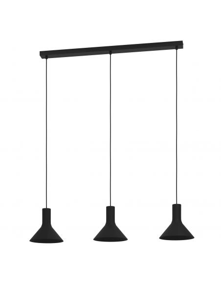 3-light hanging lamp black steel - EGLO Morescana
