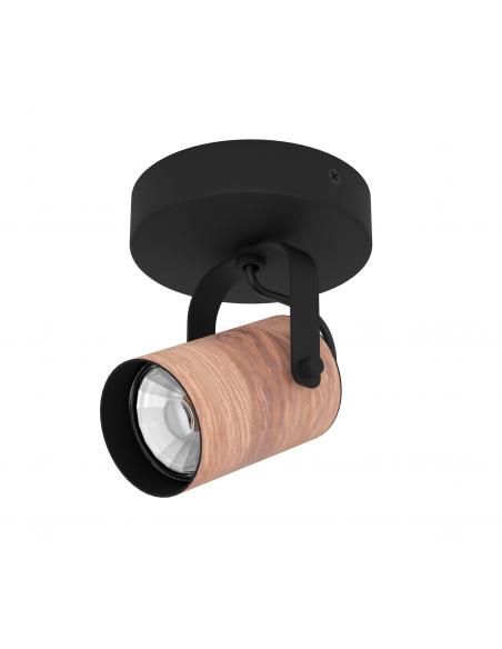 Foco GU10 madera marrón base negra - Eglo Cayuca