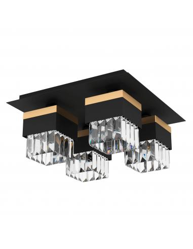 4-light ceiling lamp steel and glass - EGLO Barrancas