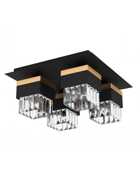 4-light ceiling lamp steel and glass - EGLO Barrancas