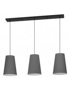 3-light pendant lamp gray textile - EGLO Petrosa
