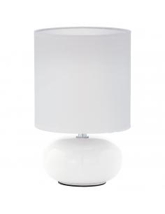 EGLO 93046 - TRONDIO Fabric Lamp in White Ceramic and Textile
