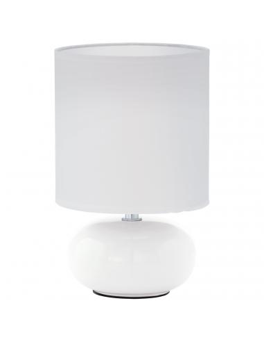 EGLO 93046 - TRONDIO Fabric Lamp in White Ceramic and Textile