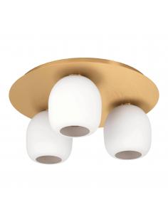 Lámpara de techo 3 luces dorada cristal - Eglo Manzanares