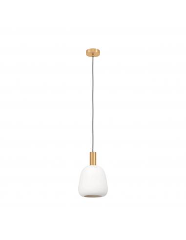 Golden pendant lamp with matte glass - EGLO Manzanares