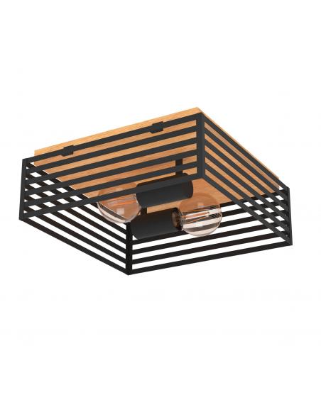 Ceiling lamp 2 lights black steel - EGLO Cidraz
