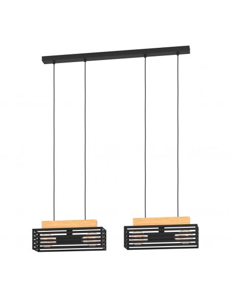 4-light hanging lamp black steel - EGLO Cidraz