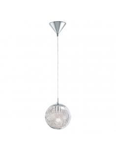 EGLO 93073 - LUBERIO Crystal Pendant Lamp in Chrome Steel and Glass, aluminum