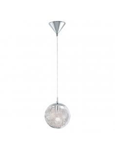 EGLO 93073 - LUBERIO Lámpara colgante de Cristal en Acero cromo y Vidrio, aluminio