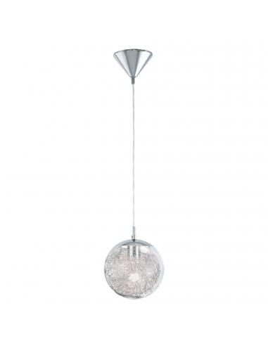 EGLO 93073 - LUBERIO Crystal Pendant Lamp in Chrome Steel and Glass, aluminum