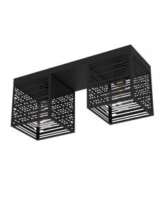 2-light black steel ceiling lamp - EGLO Piedritas