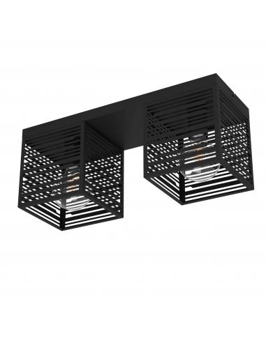2-light black steel ceiling lamp - EGLO Piedritas