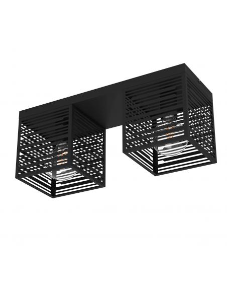 2-light black steel ceiling lamp - EGLO Piedritas