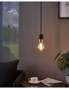 Lámpara colgante pendel acero negro y dorado - Eglo Calari 2