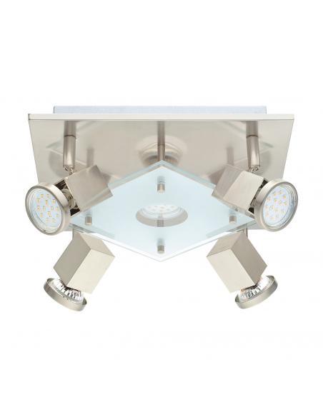 EGLO 93084 - PAWEDO LED Ceiling Light in Matte Nickel Steel and Satin Glass