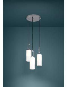 Lámpara colgante 3 luces acero cromado cristal - Eglo Majana 2