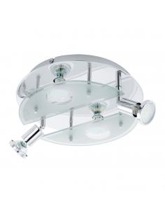 EGLO 93085 - CABO 1 LED ceiling light in Chrome Steel and Satin Glass