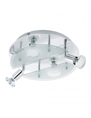 EGLO 93085 - CABO 1 LED ceiling light in Chrome Steel and Satin Glass