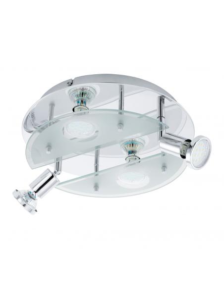 EGLO 93085 - CABO 1 LED ceiling light in Chrome Steel and Satin Glass