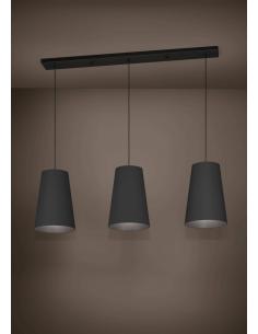3-light hanging lamp black textile - EGLO Petrosa 2