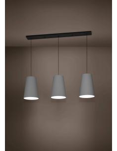 Lámpara colgante 3 luces textil gris - Eglo Petrosa 2