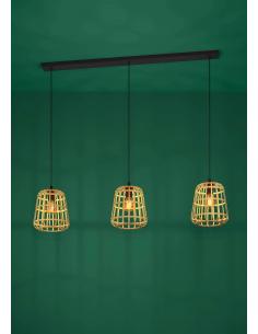 Lámpara colgante 3 luces madera marrón - Eglo Montezuelo 2