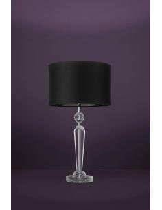 Lámpara de mesa textil negro pie cristal - Eglo Pasiano2 2
