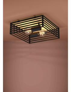 Lámpara de techo 2 luces acero negro - Eglo Cidraz 2