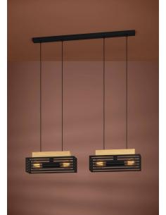 Lámpara colgante 4 luces acero negro - Eglo Cidraz 2