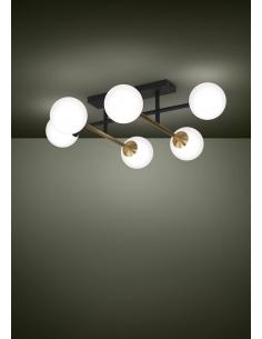 Lámpara de techo 6 luces cristal opalino mate - Eglo Paz 2