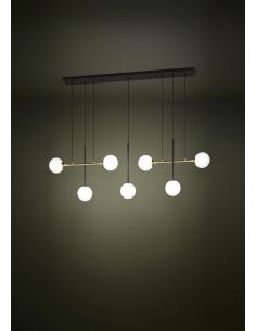 Lámpara colgante 7 luces cristal opalino mate - Eglo Paz 2