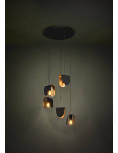 5-light pendant lamp black steel - EGLO Serenara 2