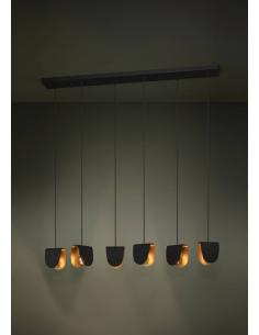 Lámpara colgante 6 luces acero negro - Eglo Serenara 2