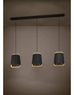 Lámpara colgante 3 luces textil negro - Eglo Camaloza 2