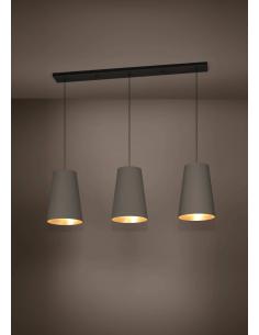 Lámpara colgante 3 luces textil negro - Eglo Petrosa 2
