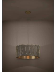 Golden textile pendant lamp - EGLO Corojal 2