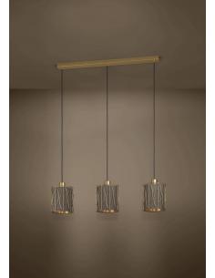 3-light hanging lamp golden textile - EGLO Corojal 2