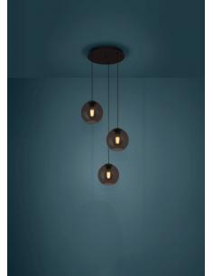 3-light hanging lamp black glass - EGLO Arangona 2