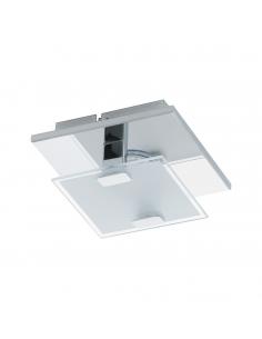 EGLO 93311 - VICARO LED Ceiling Light in Chrome Stainless Steel and Satin Glass