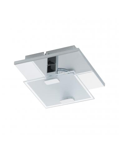 EGLO 93311 - VICARO LED Ceiling Light in Chrome Stainless Steel and Satin Glass