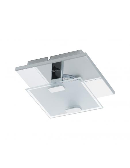 EGLO 93311 - VICARO LED Ceiling Light in Chrome Stainless Steel and Satin Glass